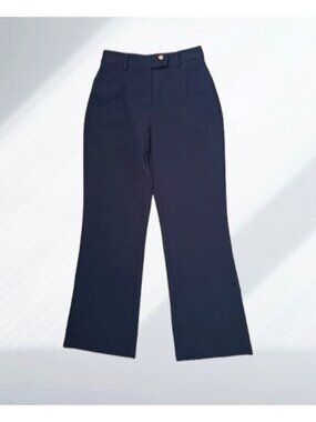 Walter Baker Brenda Straight-Leg Pants Blue Gold Button Accent Size 2